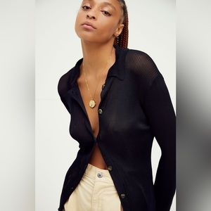 NWT FREE PEOPLE "H20 Polo Cardi" SIZE S